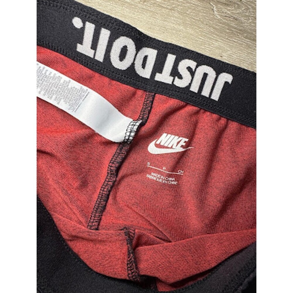 Nike Black Red Tone Leggings Just Do It Waistband Size S - Picture 4 of 5
